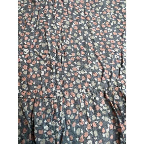 Urban Romantics Shirt Womens Medium Grey Cropped Short Sleeve Polka Dots Y2K - Picture 3 of 7